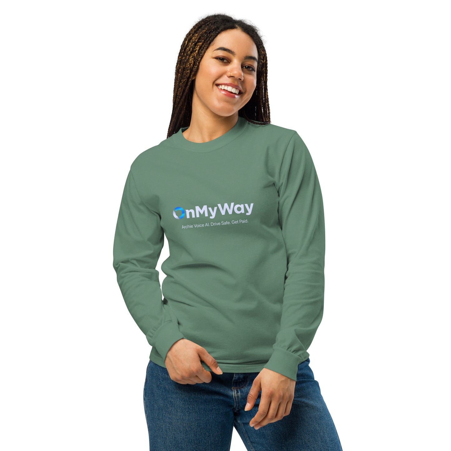OnMyWay Garment-dyed heavyweight long-sleeve shirt